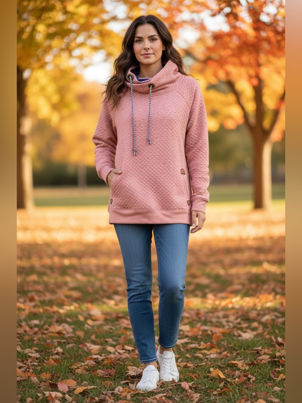 Maurices Dusty Pink Quilted Funnel-Neck Pullover